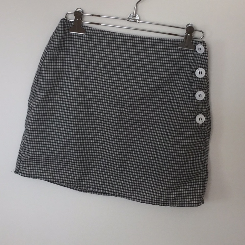 Juniors plaid short cotton skirt
